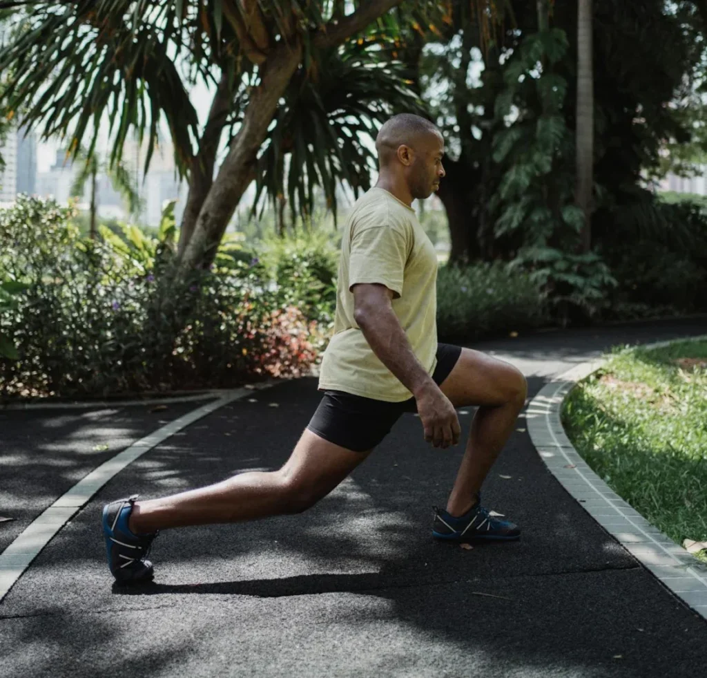Starting Exercise at 40: 7 Essential Tips To Revolutionize Your Life 4 man doing lunges in a park