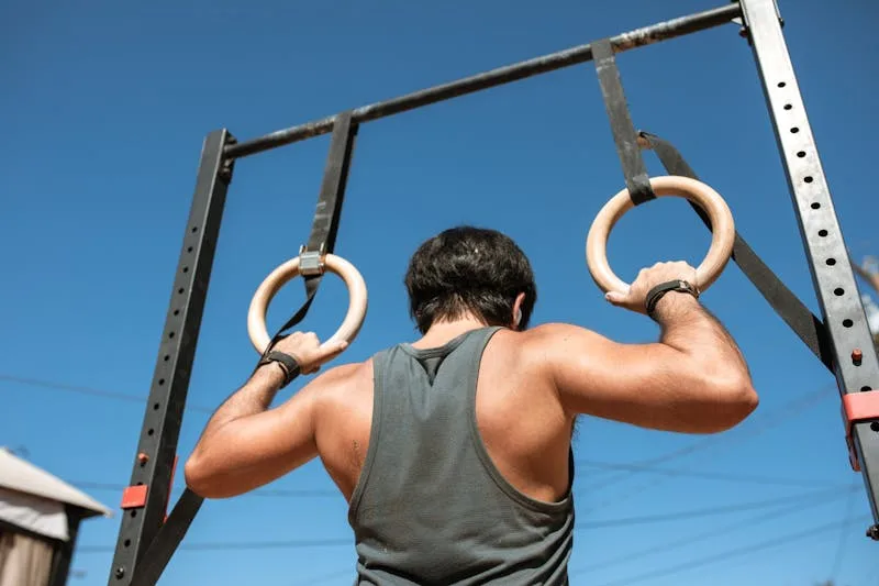Bodyweight Exercises: 7 Incredible Workouts to Transform Your Fitness 2 man demonstrating ring pullups for bodyweight exercise