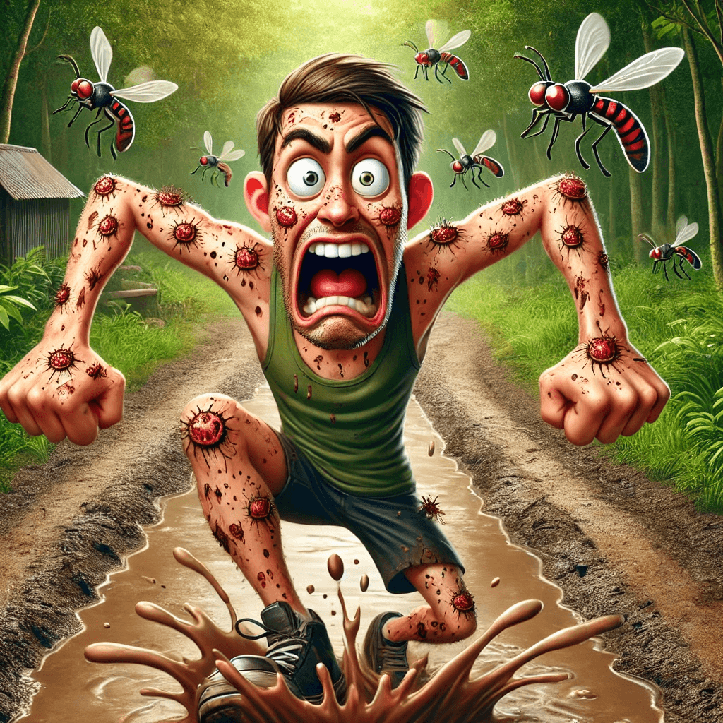 Outdoor Workouts: Why Nature Is Secretly Trying to Kill You 9 humorous man running from stinging wasps - outdoor workouts