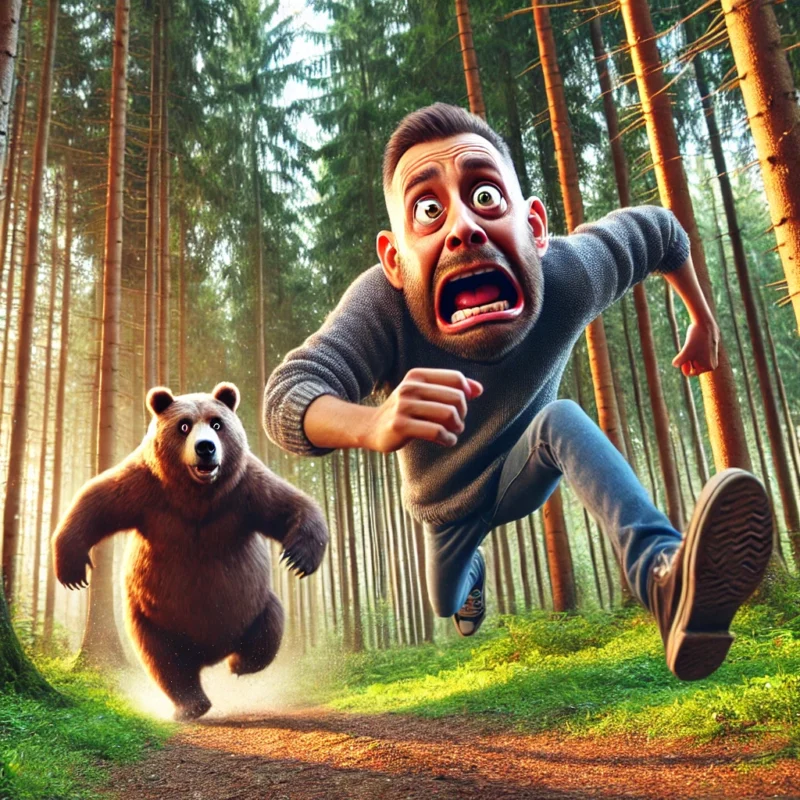 Outdoor Workouts: Why Nature Is Secretly Trying to Kill You 6 humorous man running from bear - outdoor workouts