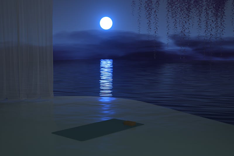 Why Do I Keep Gaining Weight? 5 Proven Reasons You’re Struggling 5 image of a beautiful night, full moon, and a pool patio with the moonlight reflecting off the water.