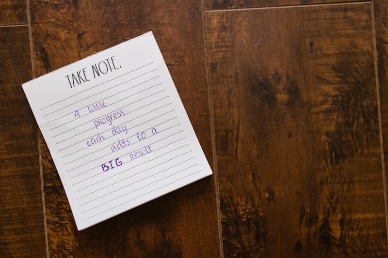 How to Get Motivated to Workout When Depressed: 5 Powerful Strategies 3 image of an inspirational note that says "a little progress each day adds to a big result