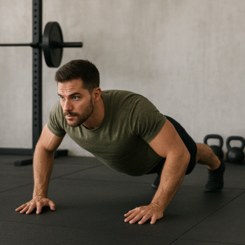 man doing functional strength training with push-ups