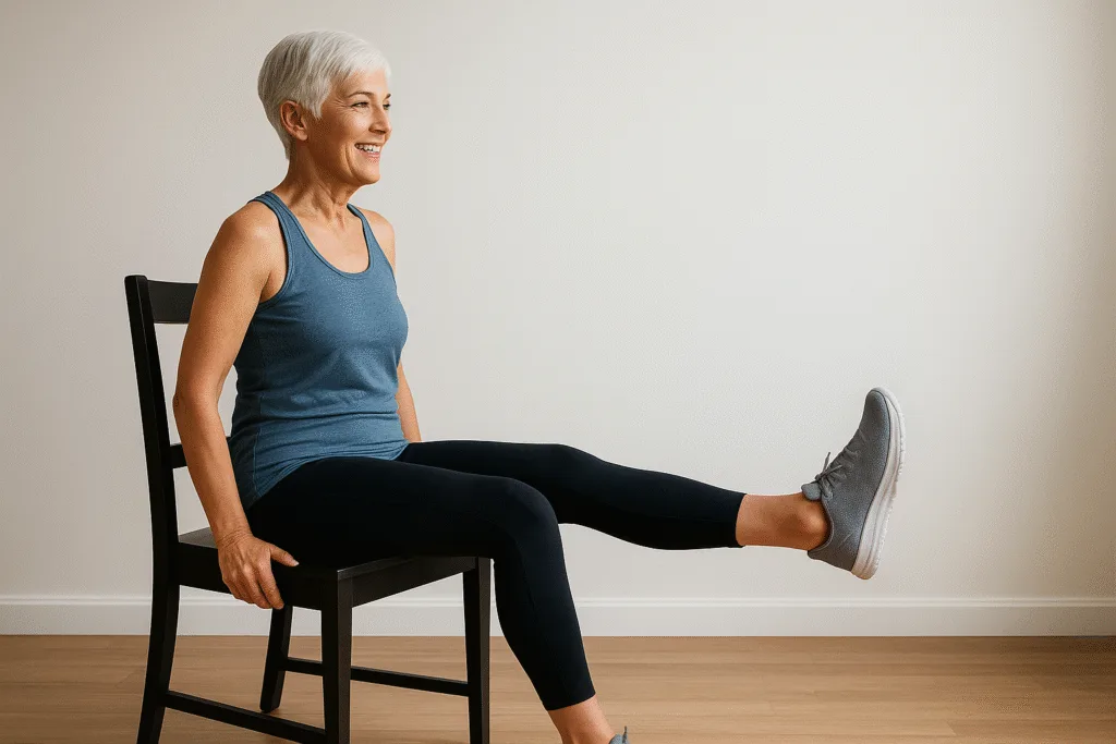 Intermediate Chair Exercises for Seniors: 8 Powerful Moves 2 woman performing intermediate chair exercises for seniors