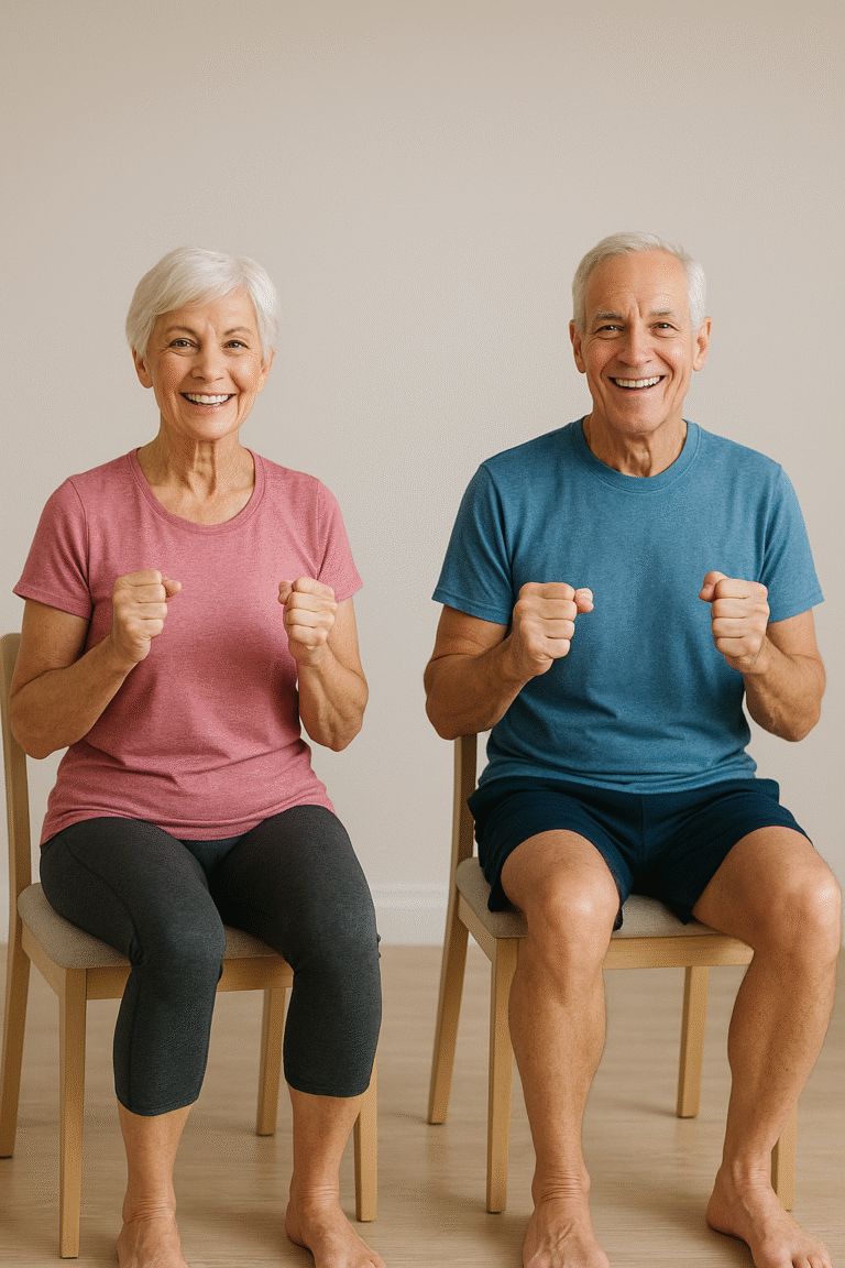 Home 10 senior couple seated for chair exercises