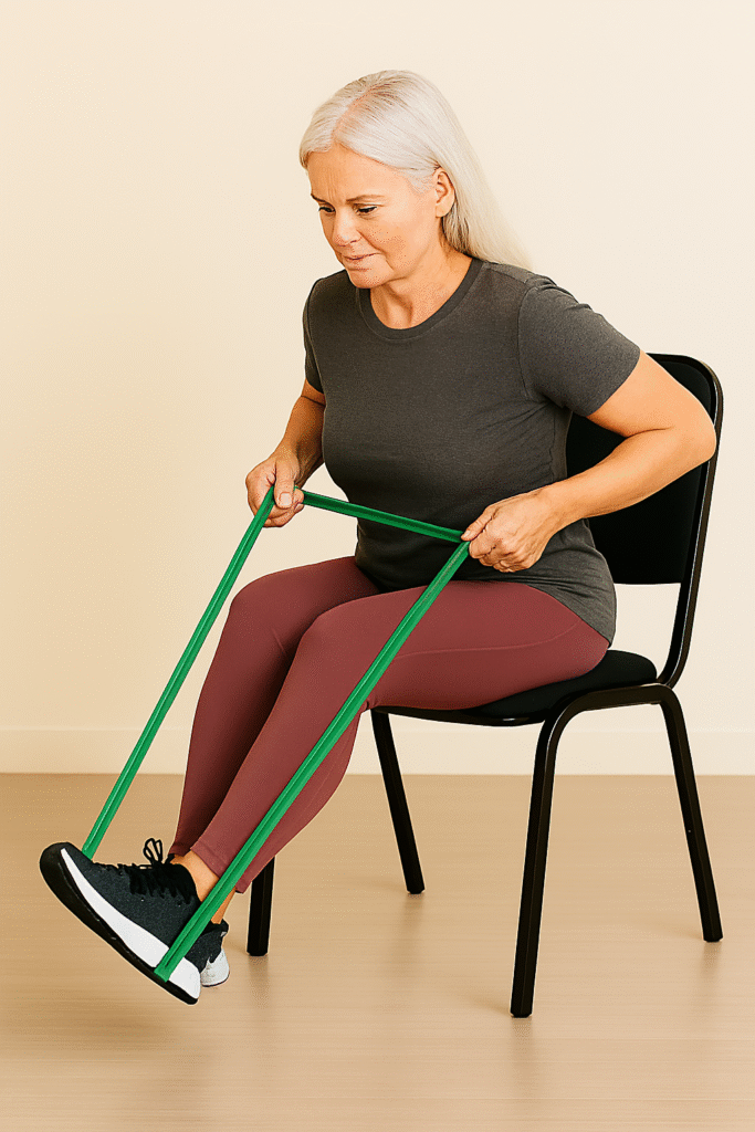 Advanced Chair Exercises for Seniors: 9 Proven Moves for Aging Strong 7 fit senior woman doing seated rows with resistance band