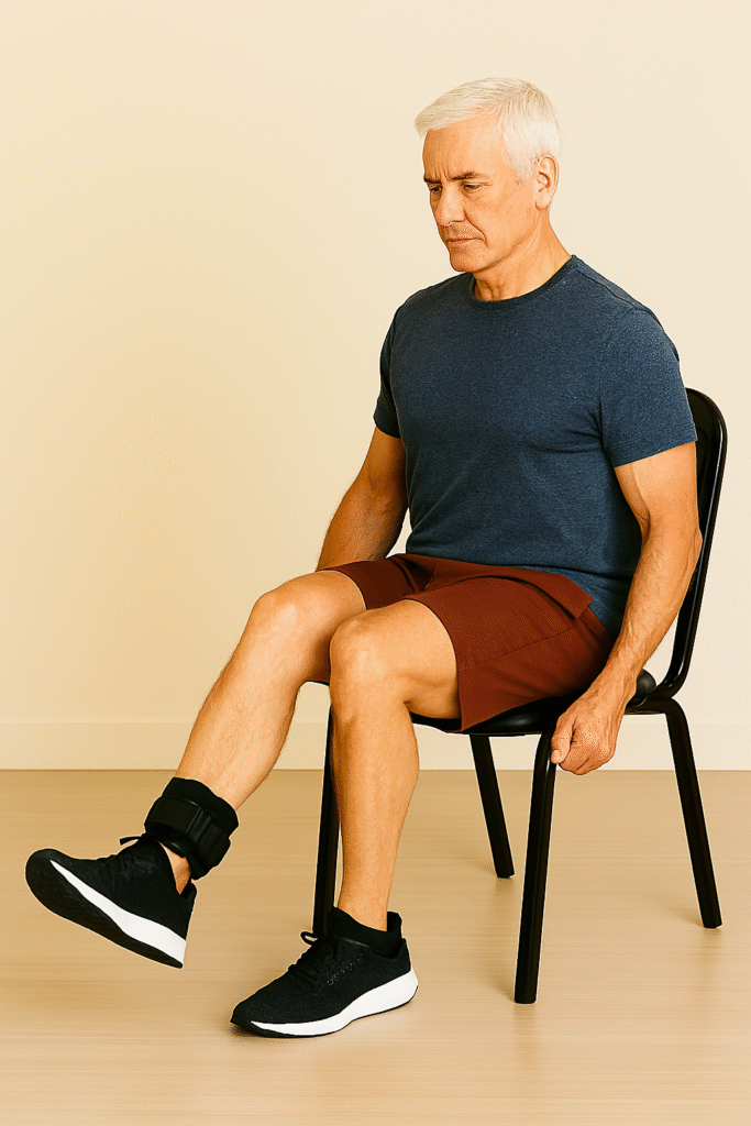 Advanced Chair Exercises for Seniors: 9 Proven Moves for Aging Strong 6 fit senior man doing weighted seated leg lifts