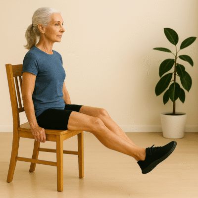Functional Strength for Seniors: 10 Essential Exercises for Daily Life 8 Senior doing seated leg extensions for knee and leg strength