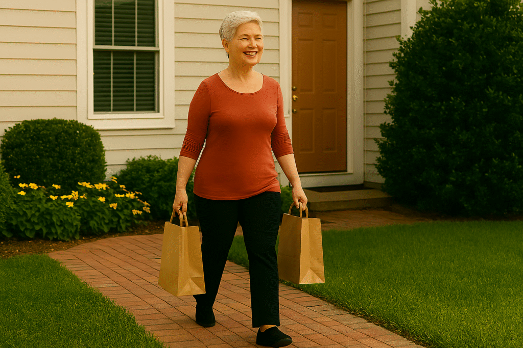 Functional Strength for Seniors: 10 Essential Exercises for Daily Life 12 Senior carrying light objects to build functional strength for daily life